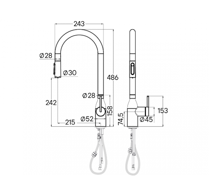 Смеситель Paulmark Universal Un213880-BS, брашированная нерж. сталь