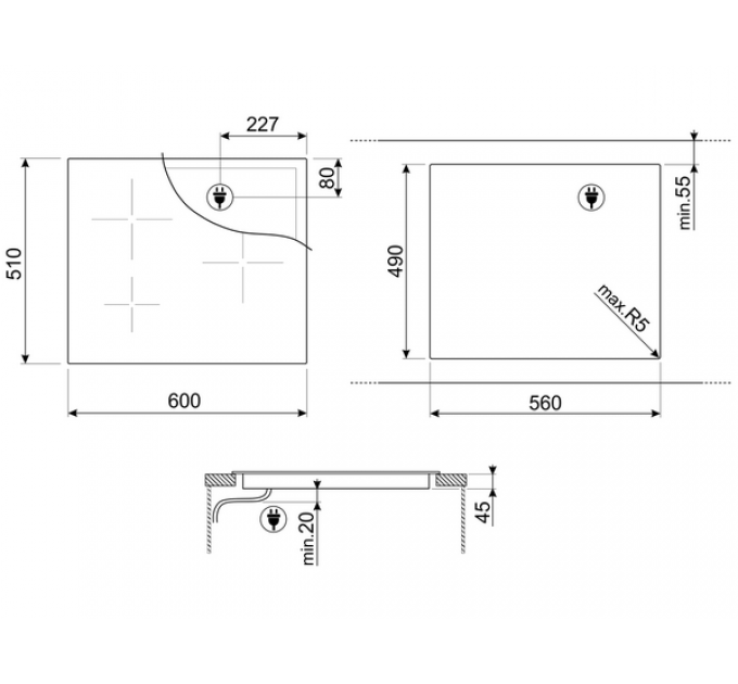 Варочная панель SMEG SI7633B1 индукционная