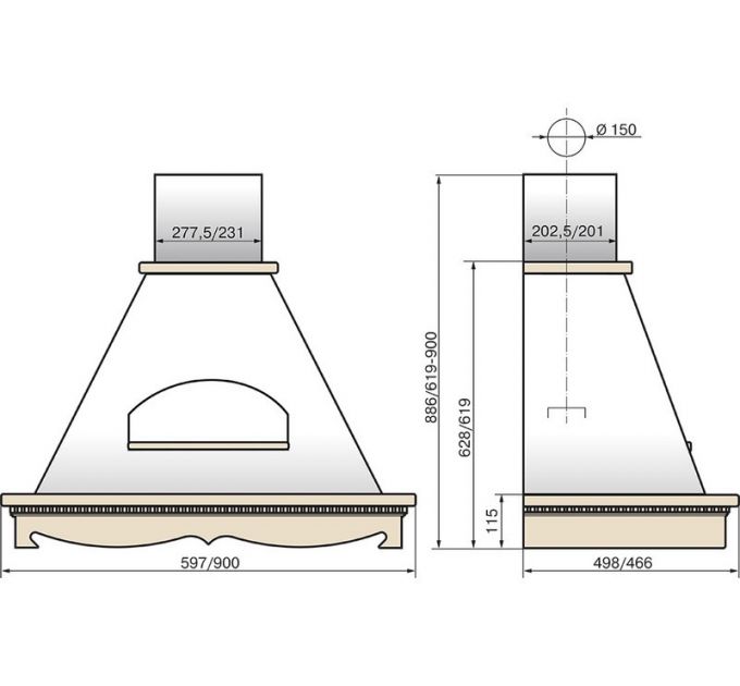 Вытяжка Elikor Бельведер 60П-650-П3Д бежевый/дуб неокр