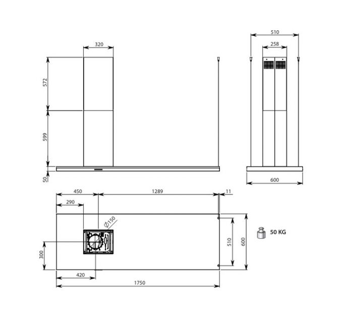 Вытяжка Falmec LUMEN IS STEEL 175 SX