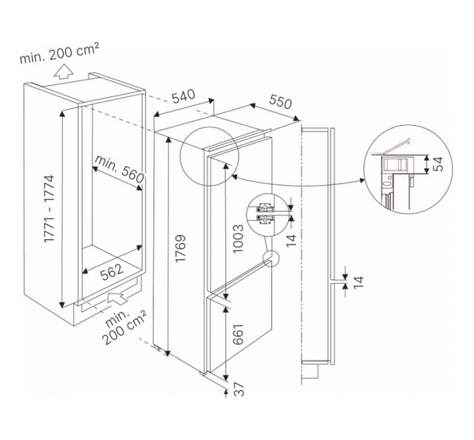 Холодильник Kuppersbusch FKGF 8851.0i встраиваемый