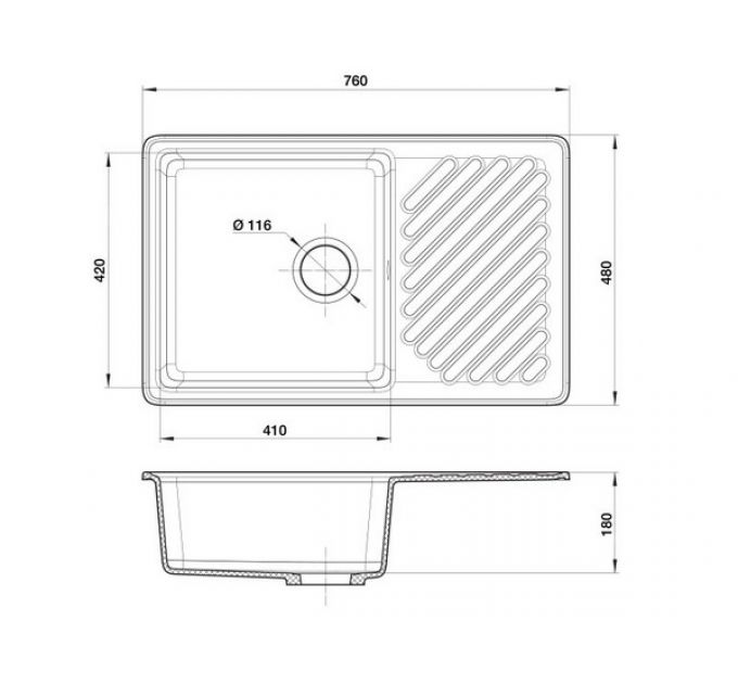 Мойка GRANFEST GF-ZL-52 белый