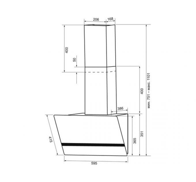 Вытяжка KRONA BRUNA 600 black S