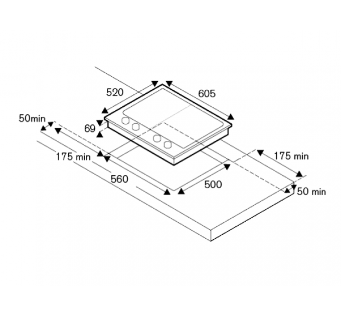 Варочная панель Bertazzoni PM6040X газовая