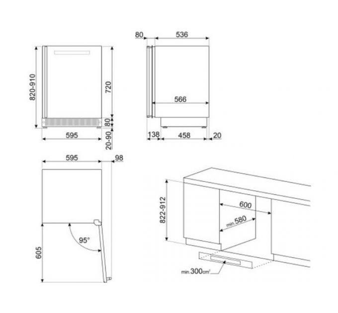 Винный шкаф SMEG CVI638RN3 встраиваемый
