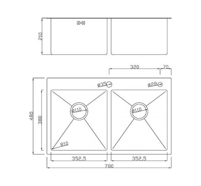 Мойка SMARTECH-78х48 нано черный