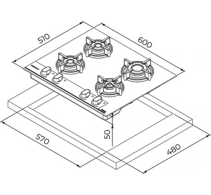 Варочная панель Teka GBC 64-G1 GBN MATT BLACK (112570217) газовая