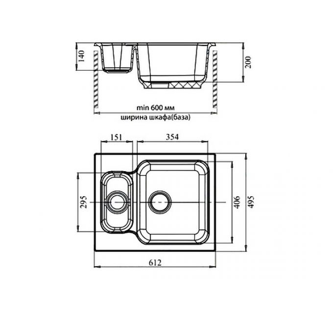 Мойка Granfest GF - S615K бежевый