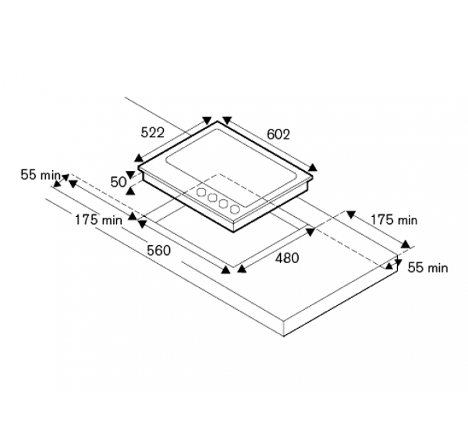 Варочная панель Bertazzoni P604LHERNE газовая