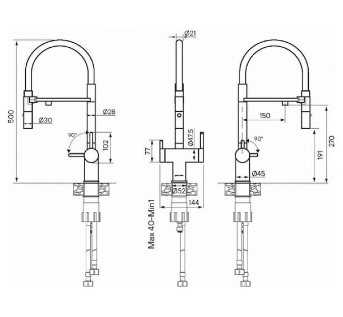 Смеситель Paulmark Gravity Gr213888-LG, светлое золото