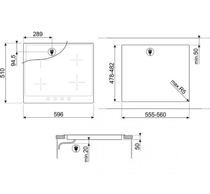 Варочная панель SMEG SI964NM индукционная