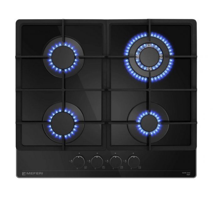 Варочная панель MEFERI MGH604BK GLASS POWER газовая