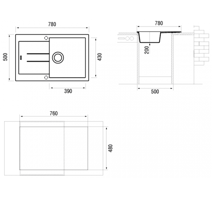 Мойка Longran Amanda AMG780.500 - 07 Alpina