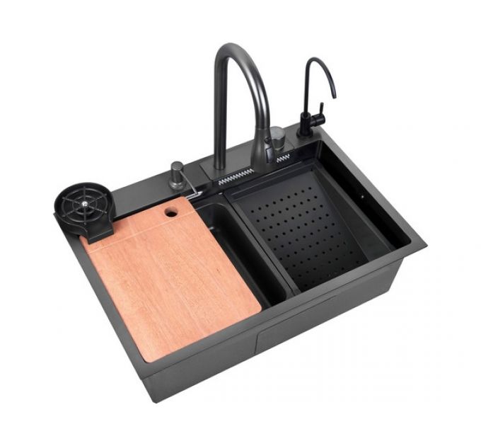 Мойка Longran LMFS01, воронёная сталь