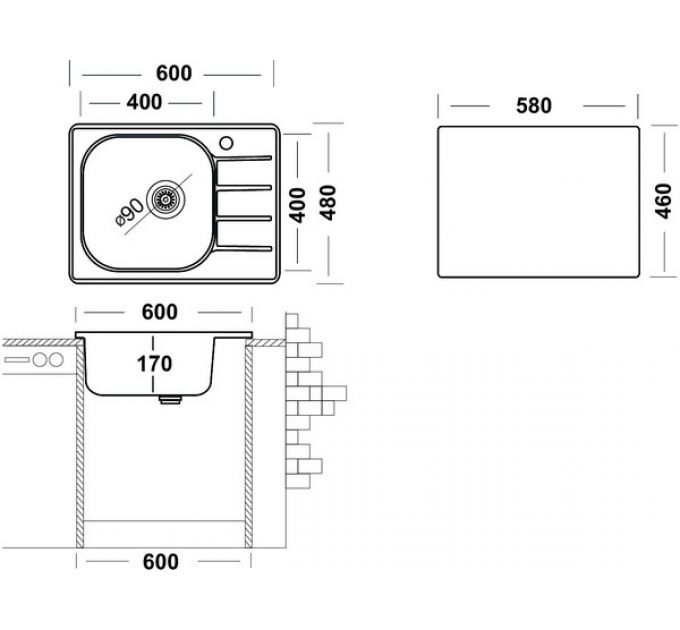 Мойка Ukinox Гранд GRM600.480 -GT6K 2L
