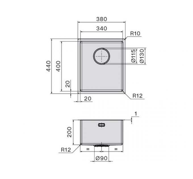Мойка Falmec Como 34 (подстольный монтаж)