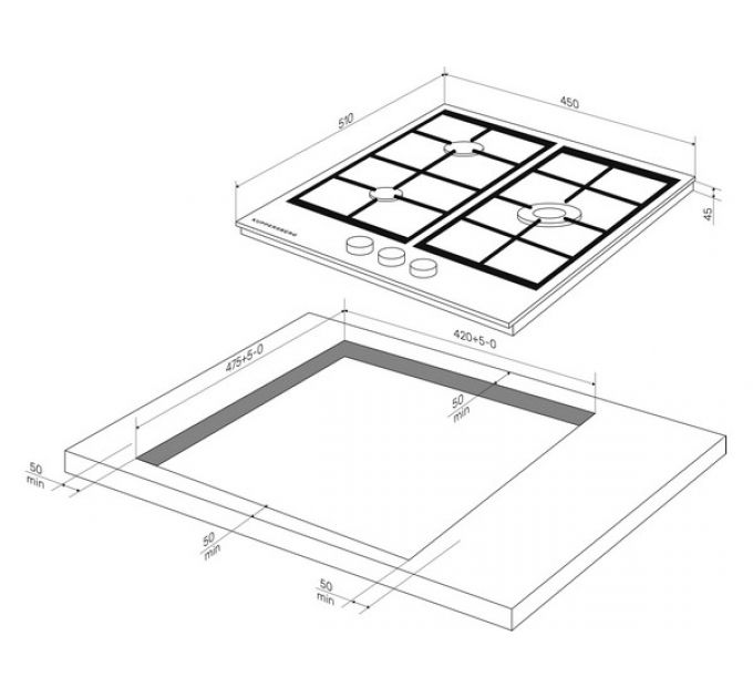 Варочная панель Kuppersberg FG 46 W газовая