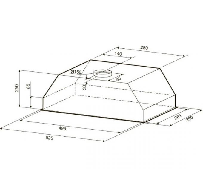 Вытяжка KRONA SVEN 600 inox one knob