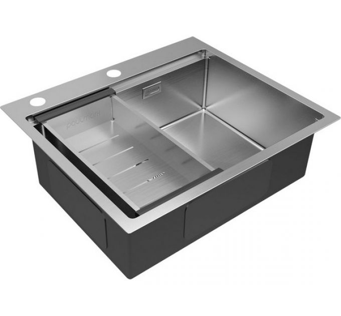 Мойка Paulmark Kroner-pro 59+коландер Advance, брашированная нерж. сталь