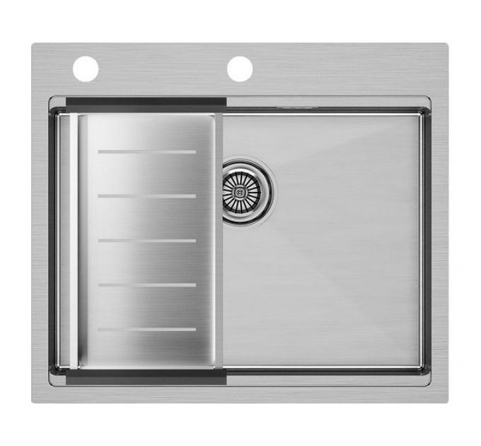 Мойка Paulmark Kroner-pro 59+коландер Advance, брашированная нерж. сталь