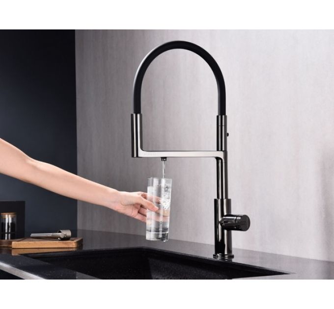 Смеситель Paulmark Tornado To213402-GB, глянцевый черный