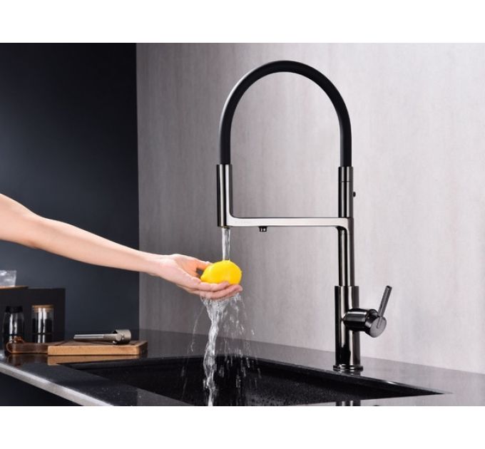 Смеситель Paulmark Tornado To213402-GB, глянцевый черный