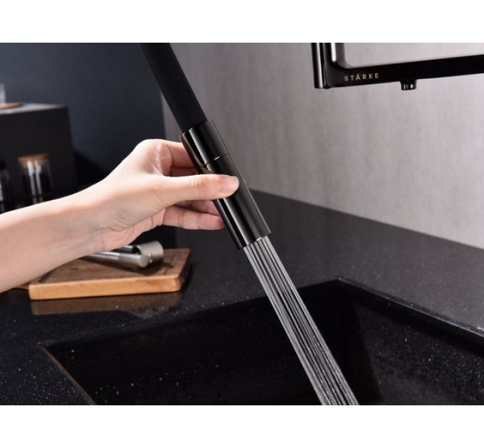 Смеситель Paulmark Tornado To213402-GB, глянцевый черный