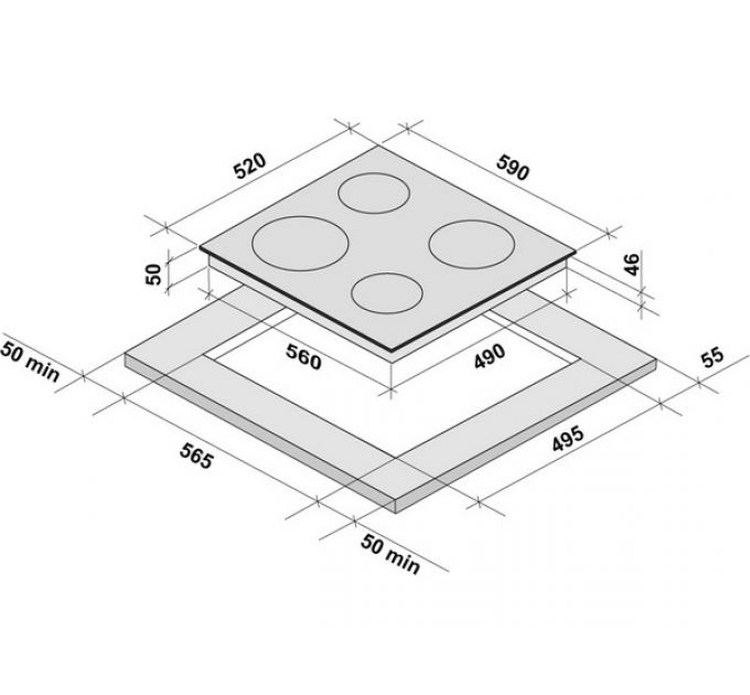 Варочная панель KRONA LAUREL 60 BL электрическая