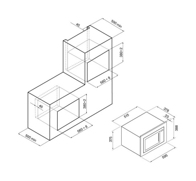 СВЧ - печь KRONA RIFLESSO 60 WH V2
