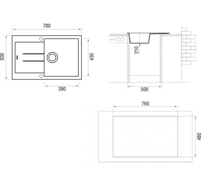 Мойка Longran Amanda AMG780.500 - 54 Truffle