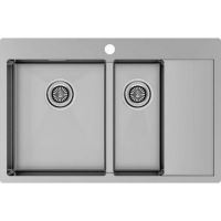 Мойка Paulmark Kroner 78/2SF PM227851-BSL, брашированная нерж. сталь