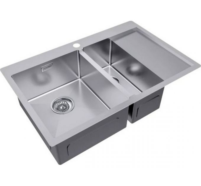 Мойка Paulmark Kroner 78/2SF PM227851-BSL, брашированная нерж. сталь