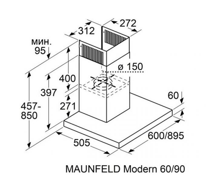 Вытяжка MAUNFELD Modern 60 чёрный