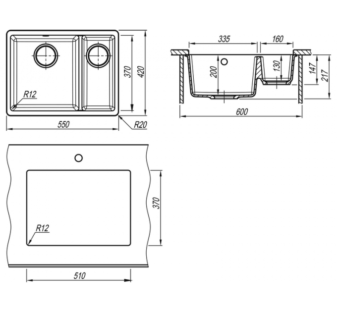 Мойка Florentina Вега 335/160 жасмин