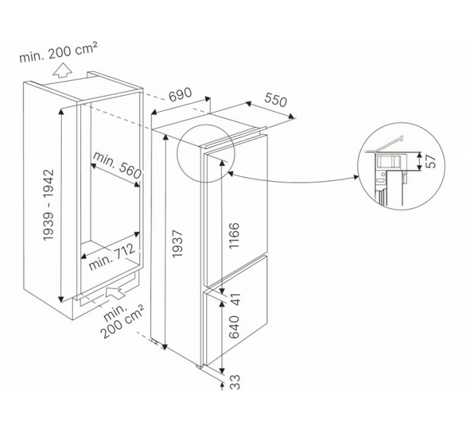 Холодильник Kuppersbusch FKGF 9835.0i встраиваемый