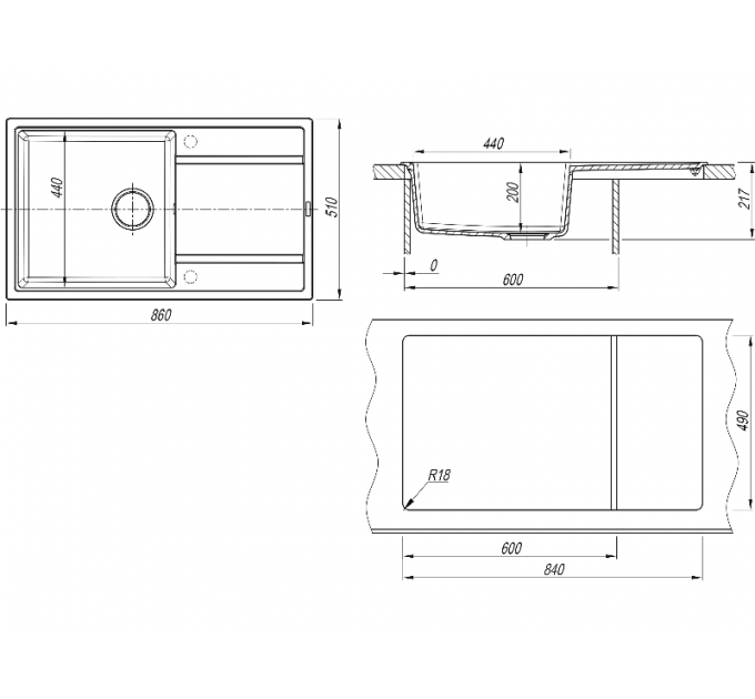 Мойка Florentina Липси 860 бежевый