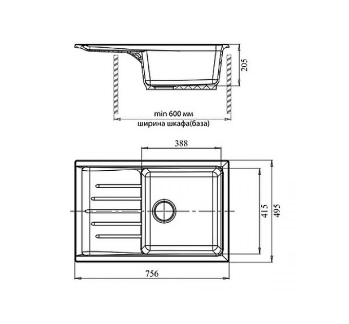 Мойка Granfest GF - P760L топаз