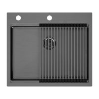 Мойка Paulmark Kroner-pro 59 PM705951-GM, вороненая сталь