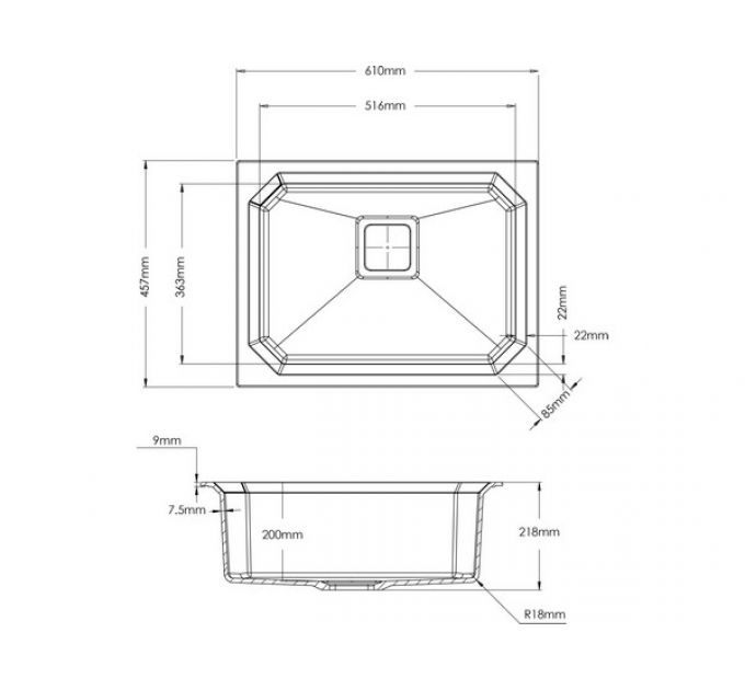 Мойка Longran Octagon OCG610.457 - 07 Alpina