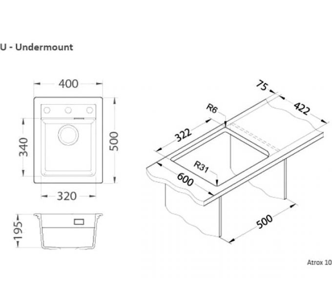 Мойка Alveus GRANITAL ATROX 10 BEIGE - G55
