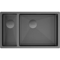 Мойка Paulmark Next 69/2S uni PM226944-GMR, вороненая сталь