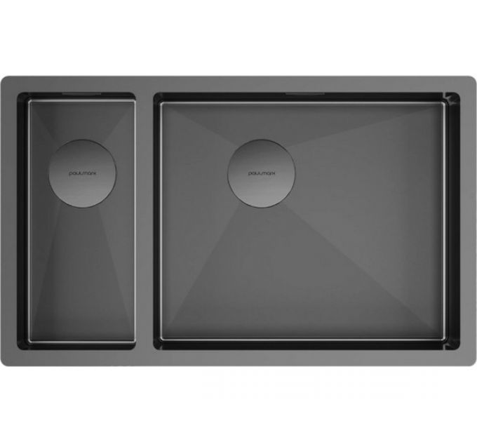Мойка Paulmark Next 69/2S uni PM226944-GMR, вороненая сталь