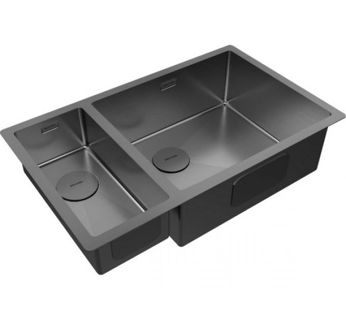 Мойка Paulmark Next 69/2S uni PM226944-GMR, вороненая сталь