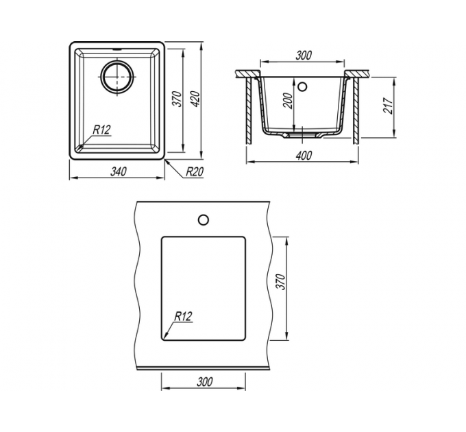 Мойка Florentina Вега 300 бежевый