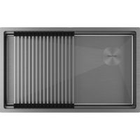 Мойка Paulmark Next-pro 74 uni PM707445-GM, вороненая сталь