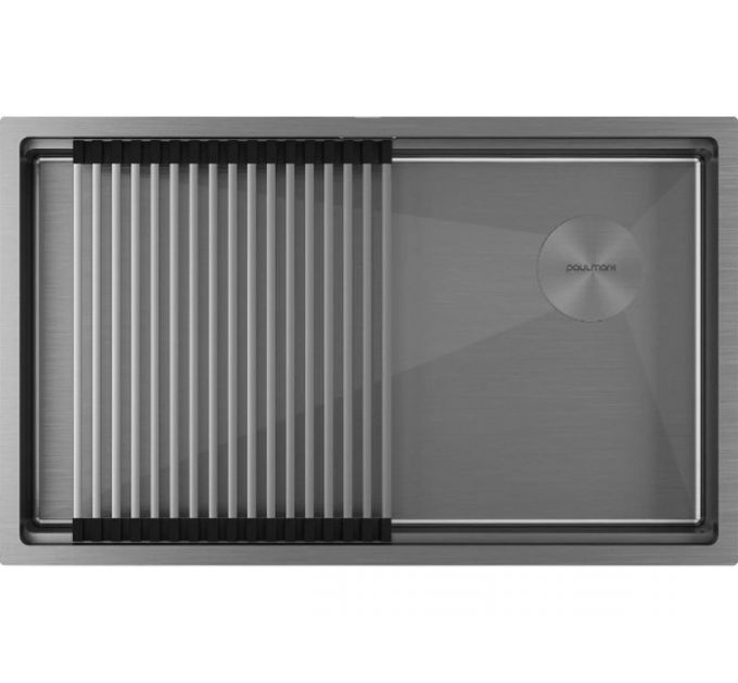 Мойка Paulmark Next-pro 74 uni PM707445-GM, вороненая сталь