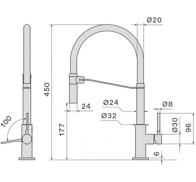 Смеситель Falmec TREVI PRO CHROME