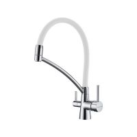 Смеситель Paulmark Siegen Si213111-CRW, хром, белый шланг