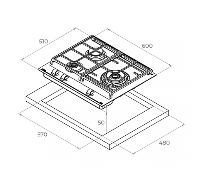 Варочная панель Teka GZC 63310 XBN BLACK (112570138) газовая