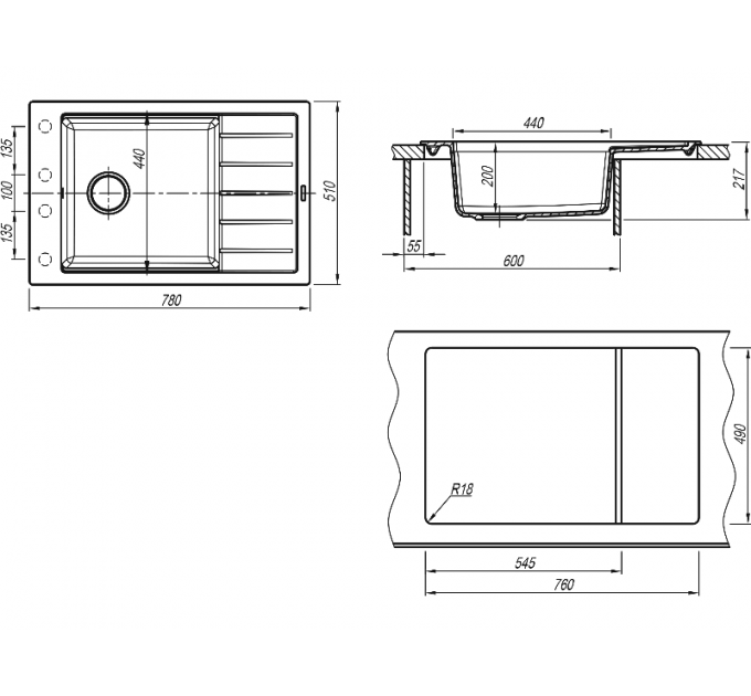 Мойка Florentina Липси 780Р песочный